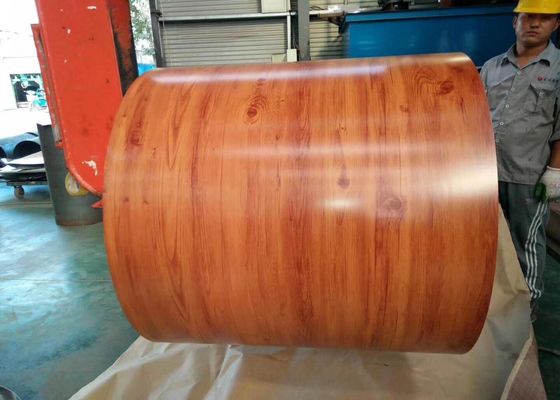 Wooden Grain Color Coated Steel Coil For Department Store Roofing Tiles
